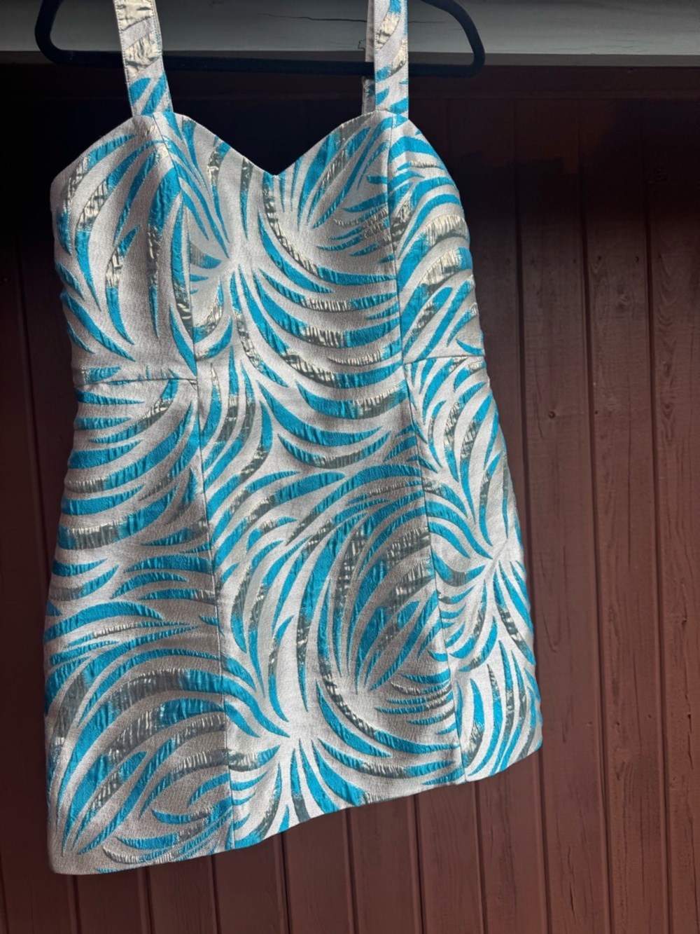 Lilly Pulitzer Arlene Metallic Silver and Teal Romper Sz. 14